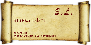 Slifka Lél névjegykártya